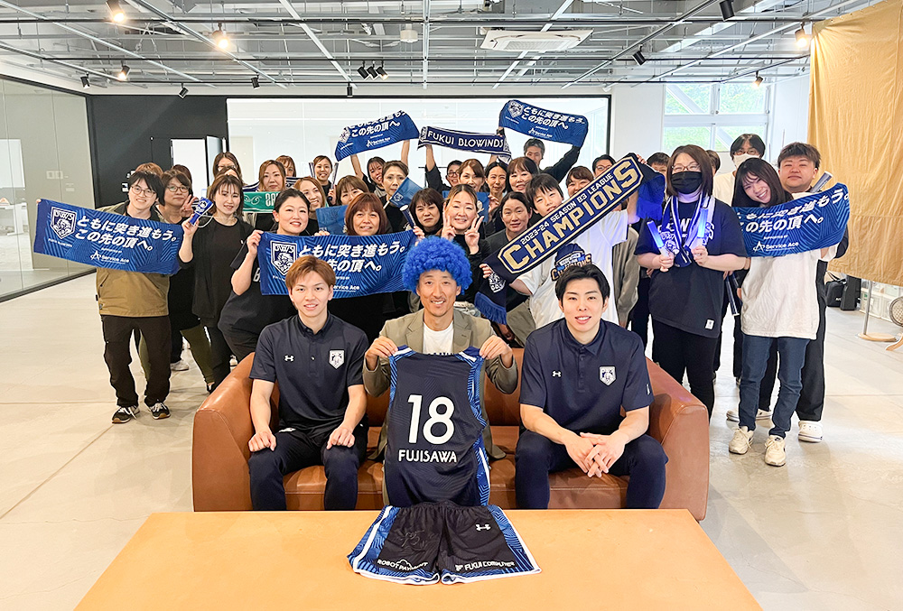 エーリンクサービス一同で福井ブローウィンズ様をお出迎え